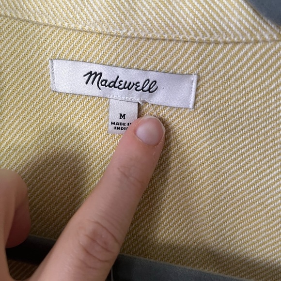 NWT Madewell Flannel Cargo Button-Up Shirt in Haystack White Women’s Size M - Picture 13 of 16